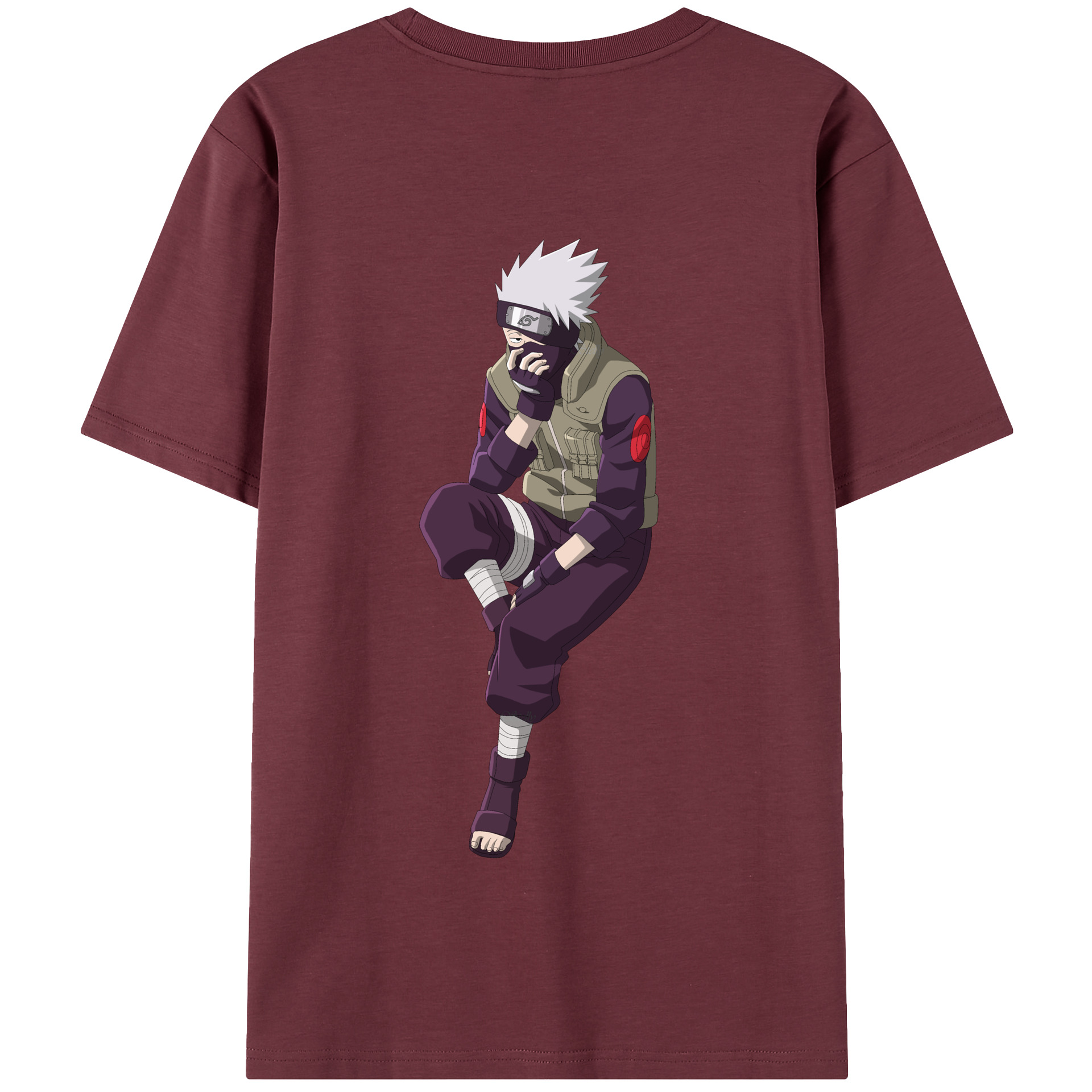 （画像用） NARUTO -ナルト- はたけ カカシ Hatake Kakashi 綿100％半袖Tシャツ（背面プリント）